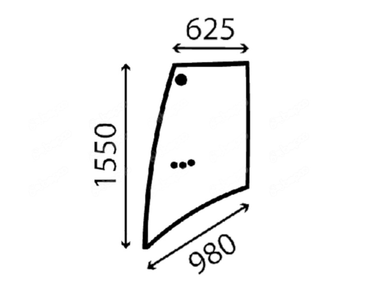 szyba koparko-ładowarka CAT - boczna prawa 205-9608 (3610)