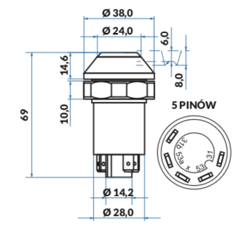 przycisk, włącznik spryskiwacza szyb Fendt X830240095000