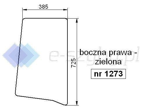 szyba CASE JX 1060C 1070C 1075C, Quantum C/N/V - boczna prawa (1273)