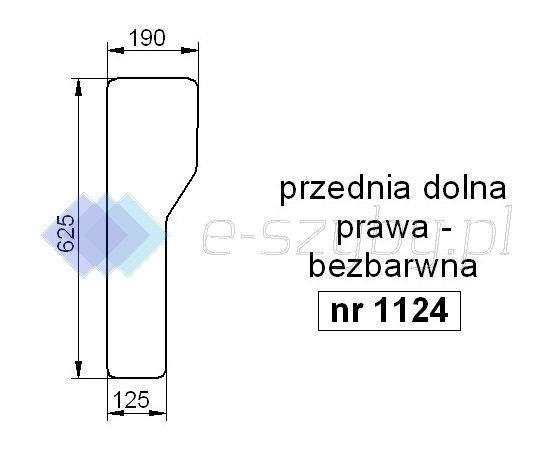szyba LANDINI Mistral 55 - przednia dolna prawa bezbarwna (1124)