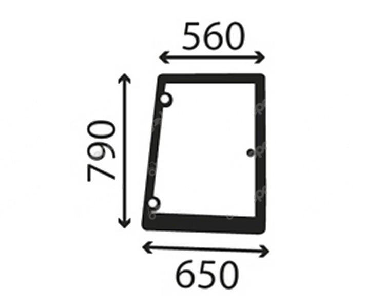 szyba do ciągnika Case, Fiat, Ford, New Holland - boczna prawa 82009812, 82029320 (1249)