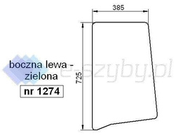 szyba New Holland T4000 TN-D TN-S TN-DA TN-SA - boczna lewa 47130823 (1274)