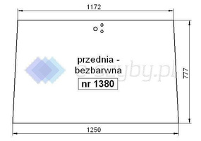 szyba Renault kabina LS 65-12 65-14 75-12 75-14 85-12 85-14 - przednia (1380)
